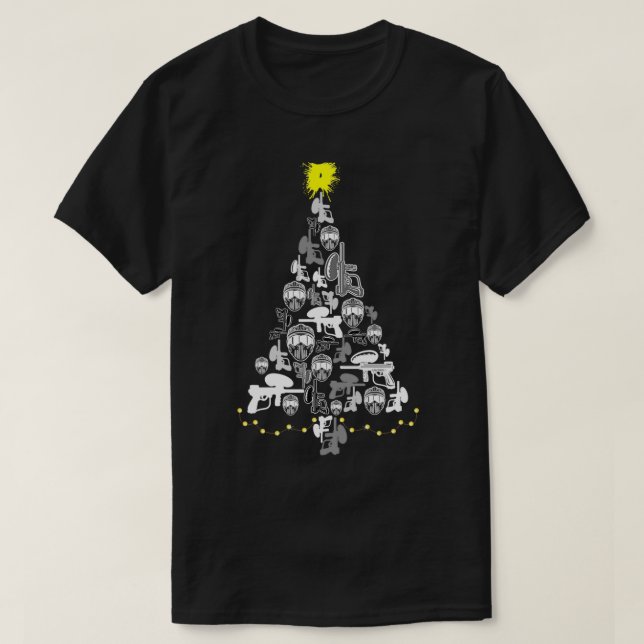 Paintball Player Christmas Tree 3 T-Shirt (Design Front)