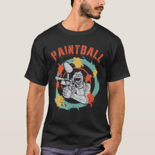Paintball Player Paint Ball Splatter Retro Vintage T-Shirt
