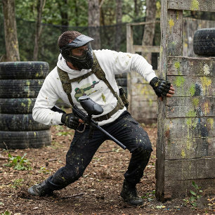 Paintball Player with Dual Markers Action Sports  Hoodie