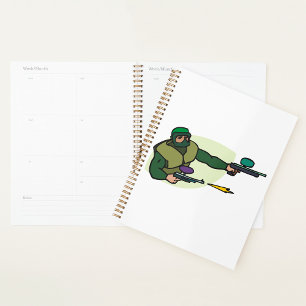 Paintball Player with Dual Markers Action Sports  Planner