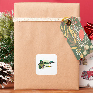 Paintball Player with Dual Markers Action Sports  Square Sticker