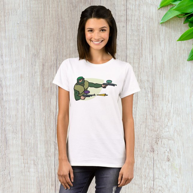 Paintball Player with Dual Markers Action Sports  T-Shirt (Creator Uploaded)