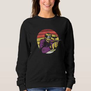Paintball Retro Sunset Shooting For Paint Splatter Sweatshirt