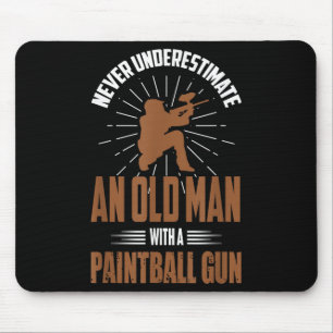 Paintball Shirt Funny Old Man Quote Paintball Play Mouse Mat