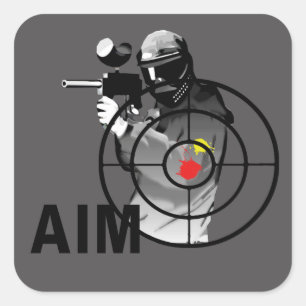 Paintball Shooter - Aim Square Sticker