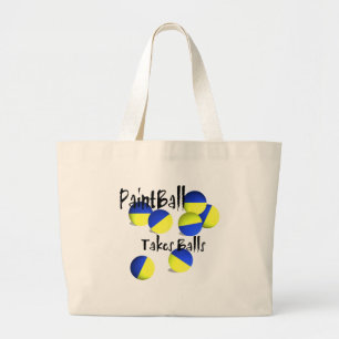 Paintball takes Balls Large Tote Bag