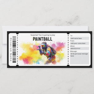 Paintball Ticket Invitation