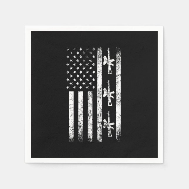 Paintball USA Flag Paintball Player Paintball Mark Napkin (Front)
