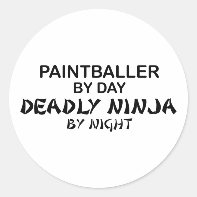 Paintballer Deadly Ninja by Night Classic Round Sticker (Front)