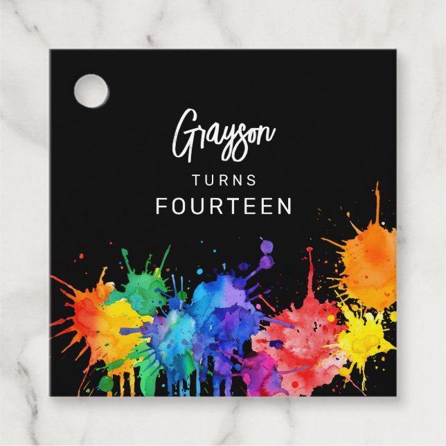 Paintballing Birthday Party Favour Tags (Front)