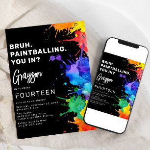 Paintballing Birthday Party Invitation
