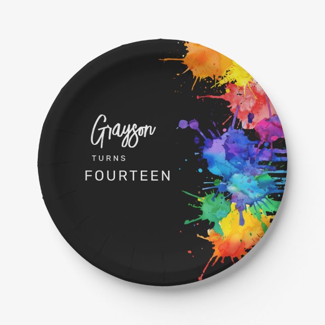 Paintballing Birthday Party Paper Plate (Front)