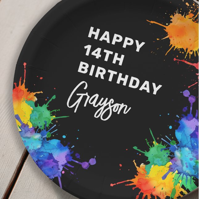 Paintballing Photo Birthday Party Paper Plate (Creator Uploaded)