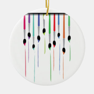 Paintbrush Paints Ceramic Tree Decoration