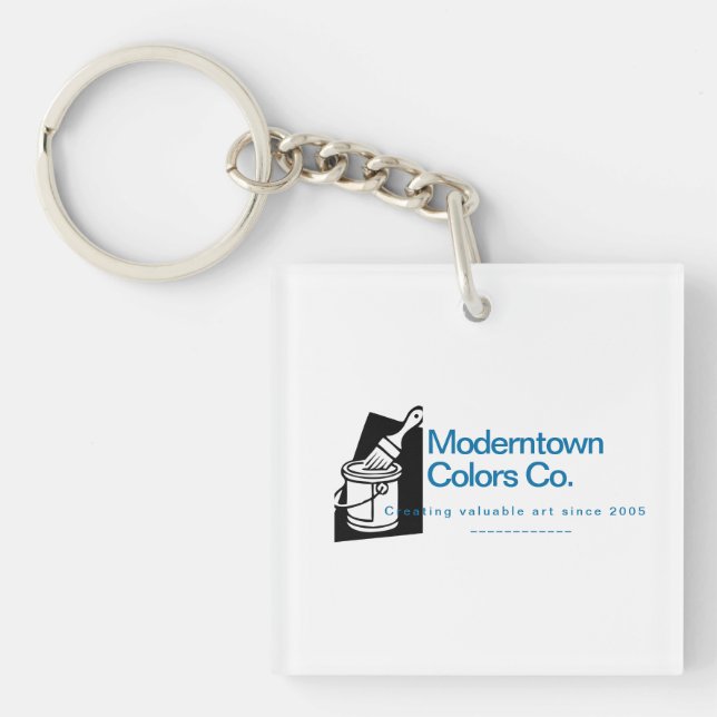 Paintbrush Vector Painter Artist Business Info Key Ring (Front)