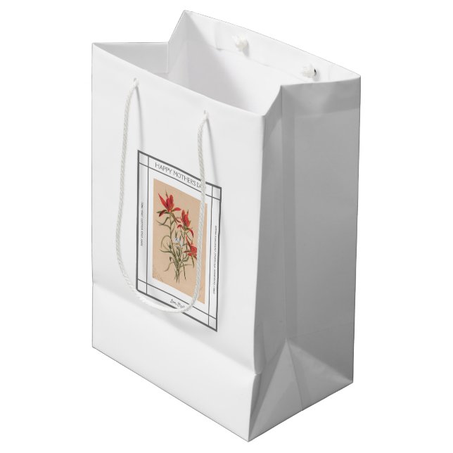 Paintbrush Vintage Mother’s Day Medium Gift Bag (Front Angled)