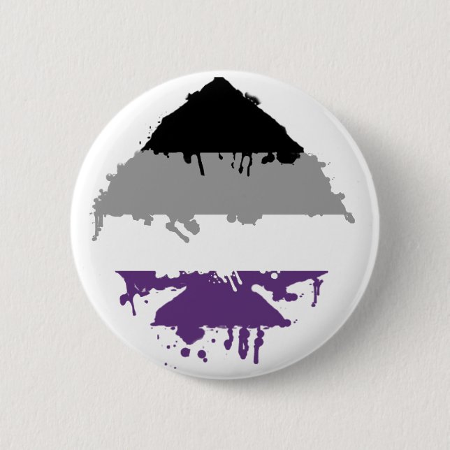 Paintdrip Asexual Ace 6 Cm Round Badge (Front)