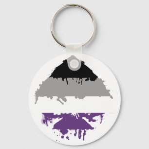 Paintdrip Asexual Ace Key Ring