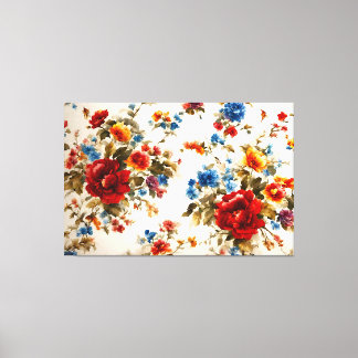 Painted Еlegant & Delicate Colourful Summer Flower Canvas Print