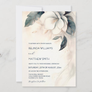 Painted 3 dimensional Flower Invitation