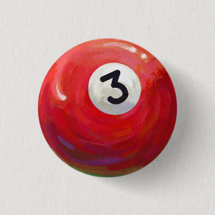 Painted 3 Pool Ball Pattern Cm Round Badge