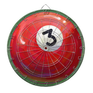 Painted 3 Pool Ball Pattern Dartboard