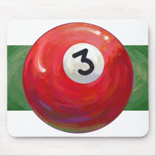 Painted 3 Pool Ball Pattern Mouse Mat