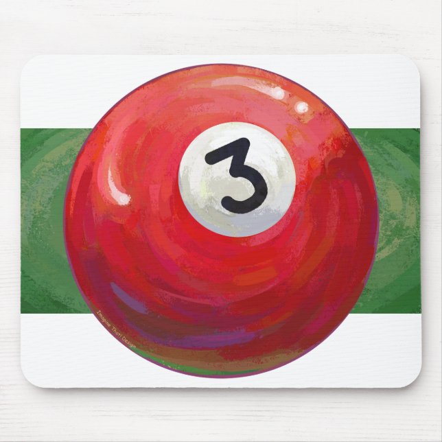 Painted 3 Pool Ball Pattern Mouse Mat (Front)