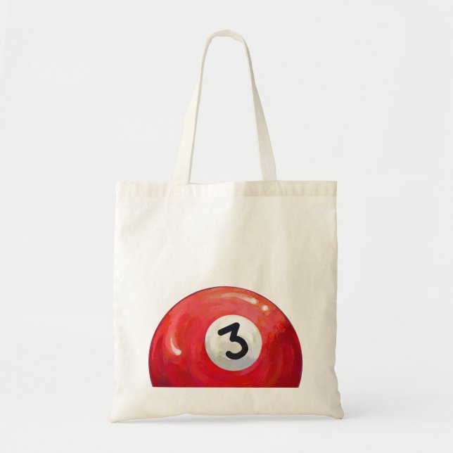 Painted 3 Pool Ball Pattern Tote Bag (Front)