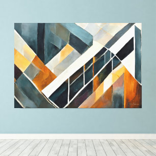 Painted abstract art earth tone canvas print
