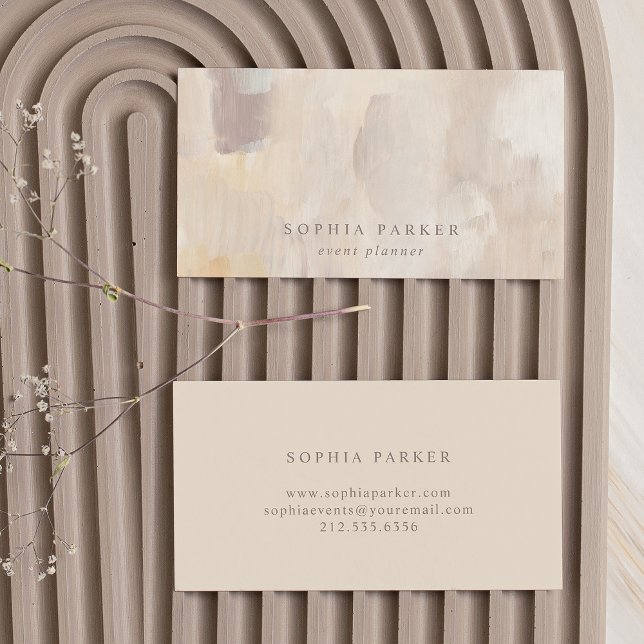 Painted Abstract | Elegant Minimalist Neutral Business Card (Creator Uploaded)