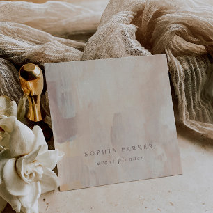 Painted Abstract Elegant Minimalist Neutral Square Business Card