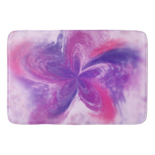 Painted Abstract Fantasy Flower Watercolor Bath Mat