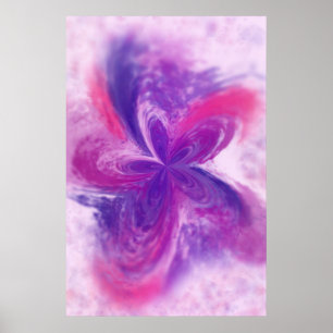 Painted Abstract Fantasy Flower Watercolor Poster