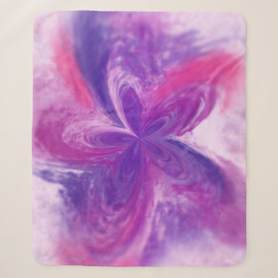 Painted Abstract Fantasy Flower Watercolor Sherpa Blanket