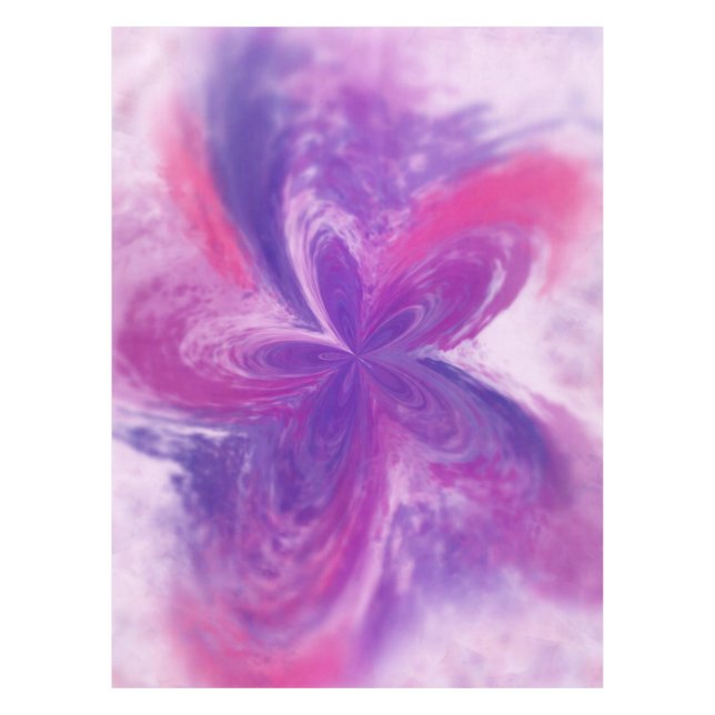 Painted Abstract Fantasy Flower Watercolor Tablecloth (Front)