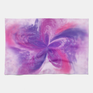 Painted Abstract Fantasy Flower Watercolor Tea Towel