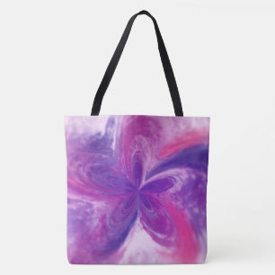Painted Abstract Fantasy Flower Watercolor Tote Bag