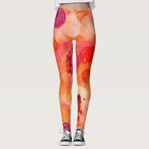 Painted Abstract Splashes and Swirls Painted Leggings