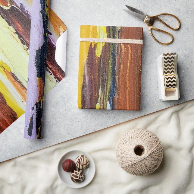 Painted Abstract Streaks Wrapping Paper (Crafts)