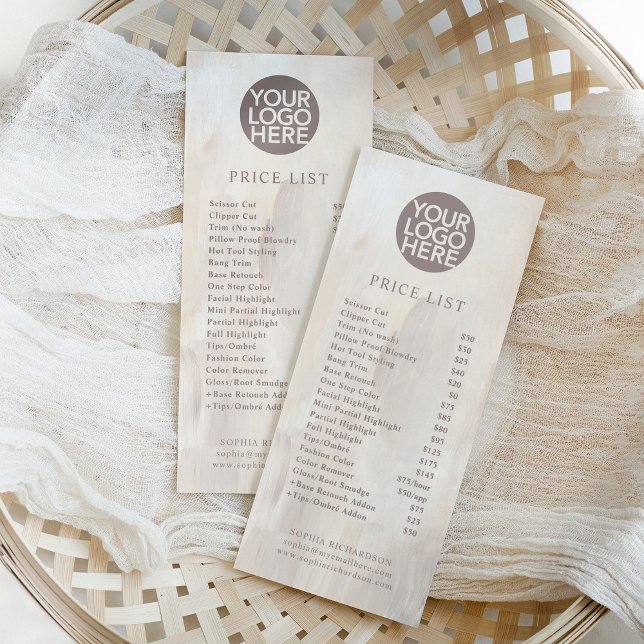 Painted Abstract with Logo | Price List Services Rack Card (Creator Uploaded)