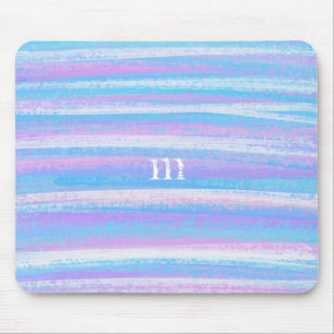 Painted Acrylic Stripes Turquoise Pink Purple Mouse Mat