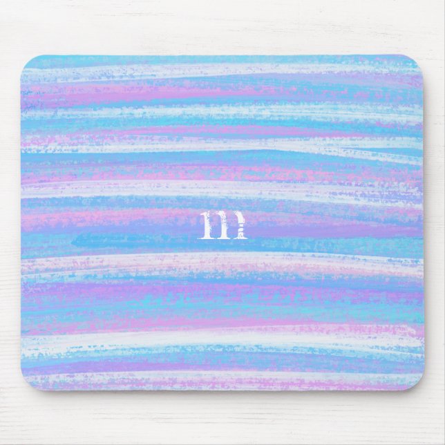 Painted Acrylic Stripes Turquoise Pink Purple Mouse Mat (Front)