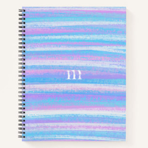 Painted Acrylic Stripes Turquoise Pink Purple Notebook