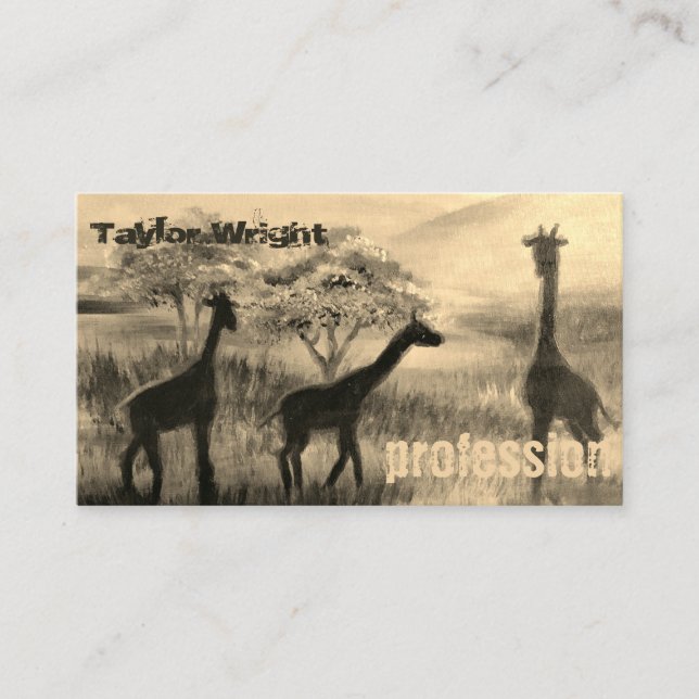 Painted Africa Animals Nature Art Artist Coach Business Card (Front)