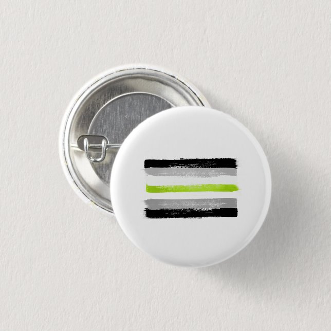 PAINTED AGENDER PRIDE FLAG 3 CM ROUND BADGE (Front & Back)