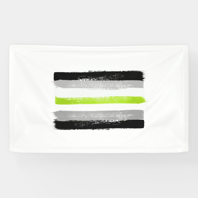 PAINTED AGENDER PRIDE FLAG BANNER (Horizontal)