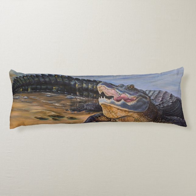 Painted American alligator Body Cushion (Back)
