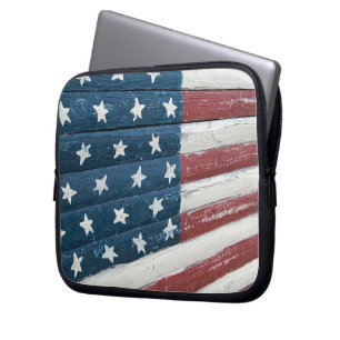 Painted American Flag Laptop Sleeve