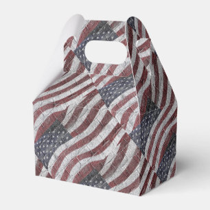 Painted American Flag on Brick Wall Texture Favour Box